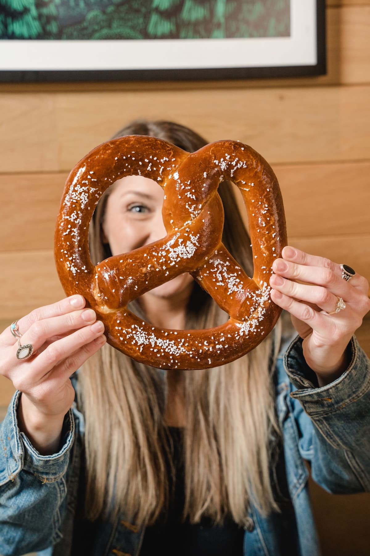 Person with a pretzel