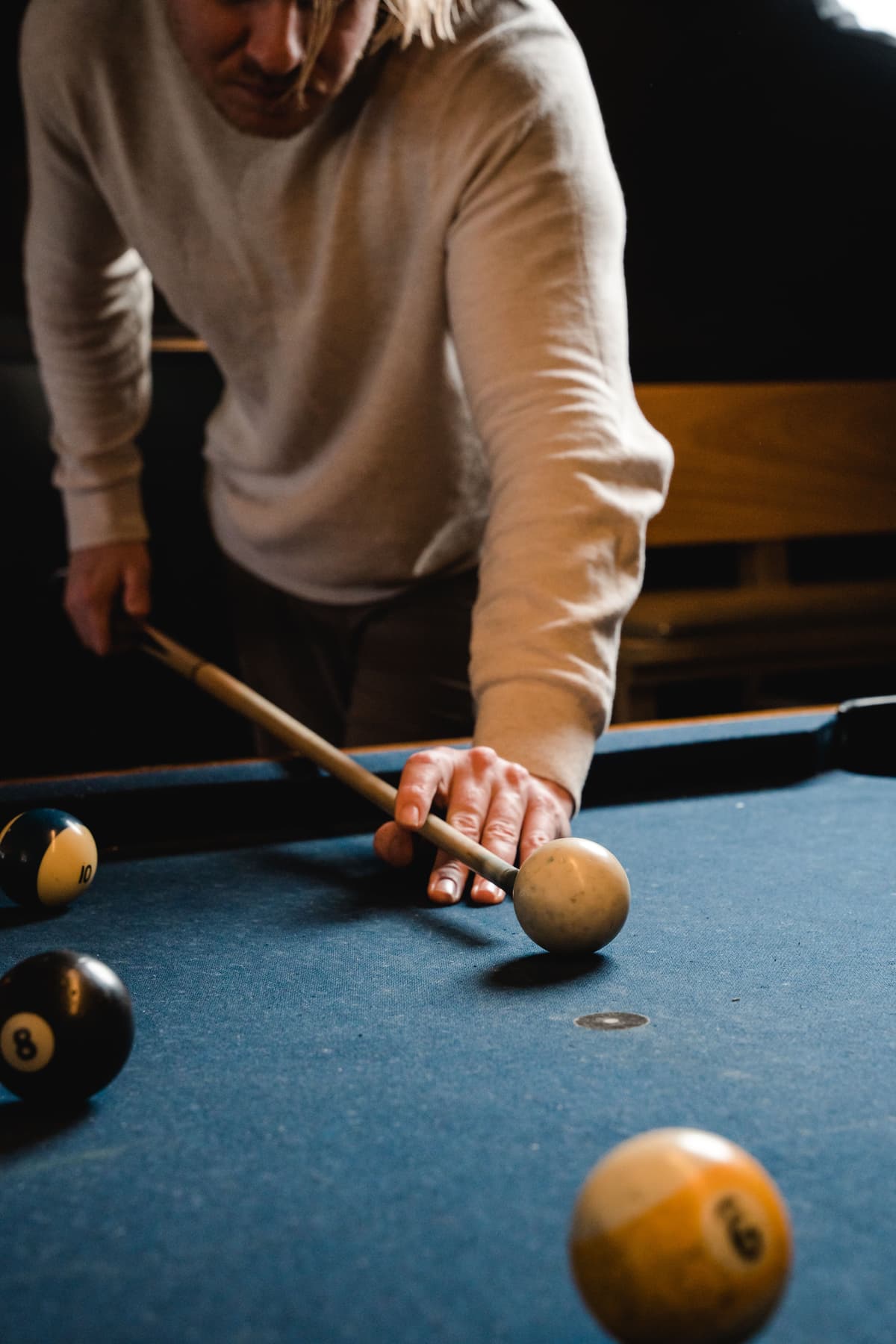 person playing pool