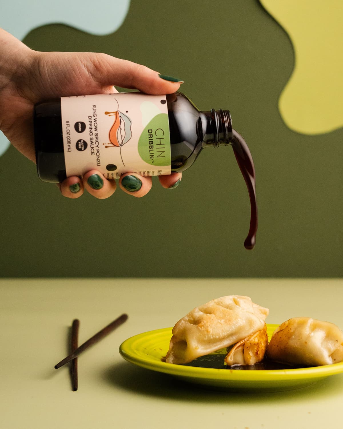 Asian Fusion Sauces poured over dumplings